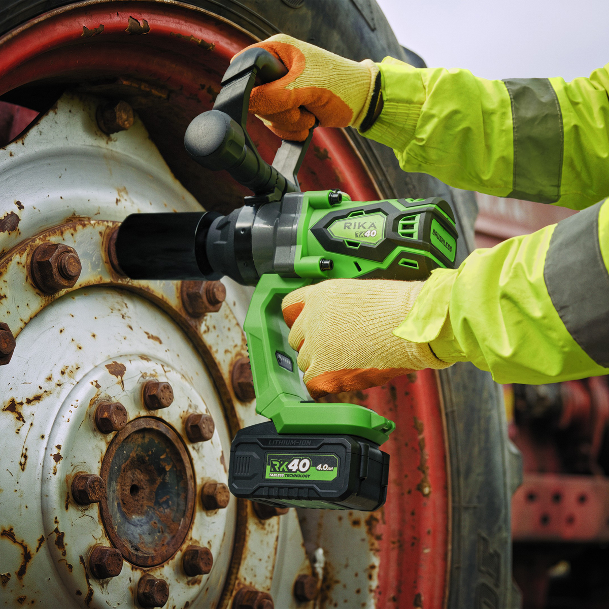 Rikä RK40 40V 1in Cordless High-Torque Impact Wrench | 2500Nm Nut-Busting Torque | Friction Ring | Brushless Motor | Body Only